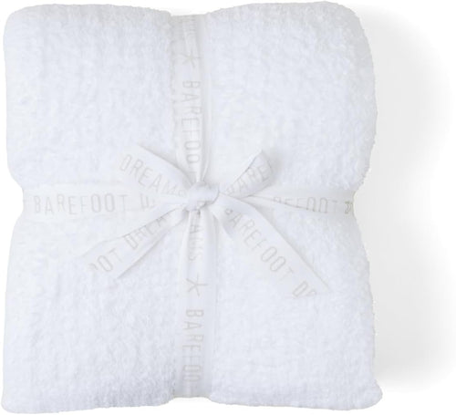 Barefoot Dreams Unisex CozyChic Ribbed Throw Blanket White 54"x72"