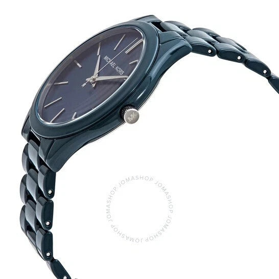 Michael Kors Slim Runway MK4416 42mm Blue Coated Stainless Steel Case and Strap Women's Watch – view 2