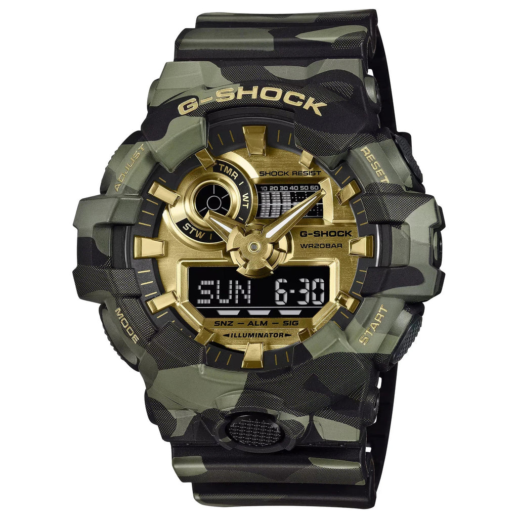 Casio G-Shock GA700CMG-3A Bold Camo and Gold Series Ana-Digi Resin Men's Watch