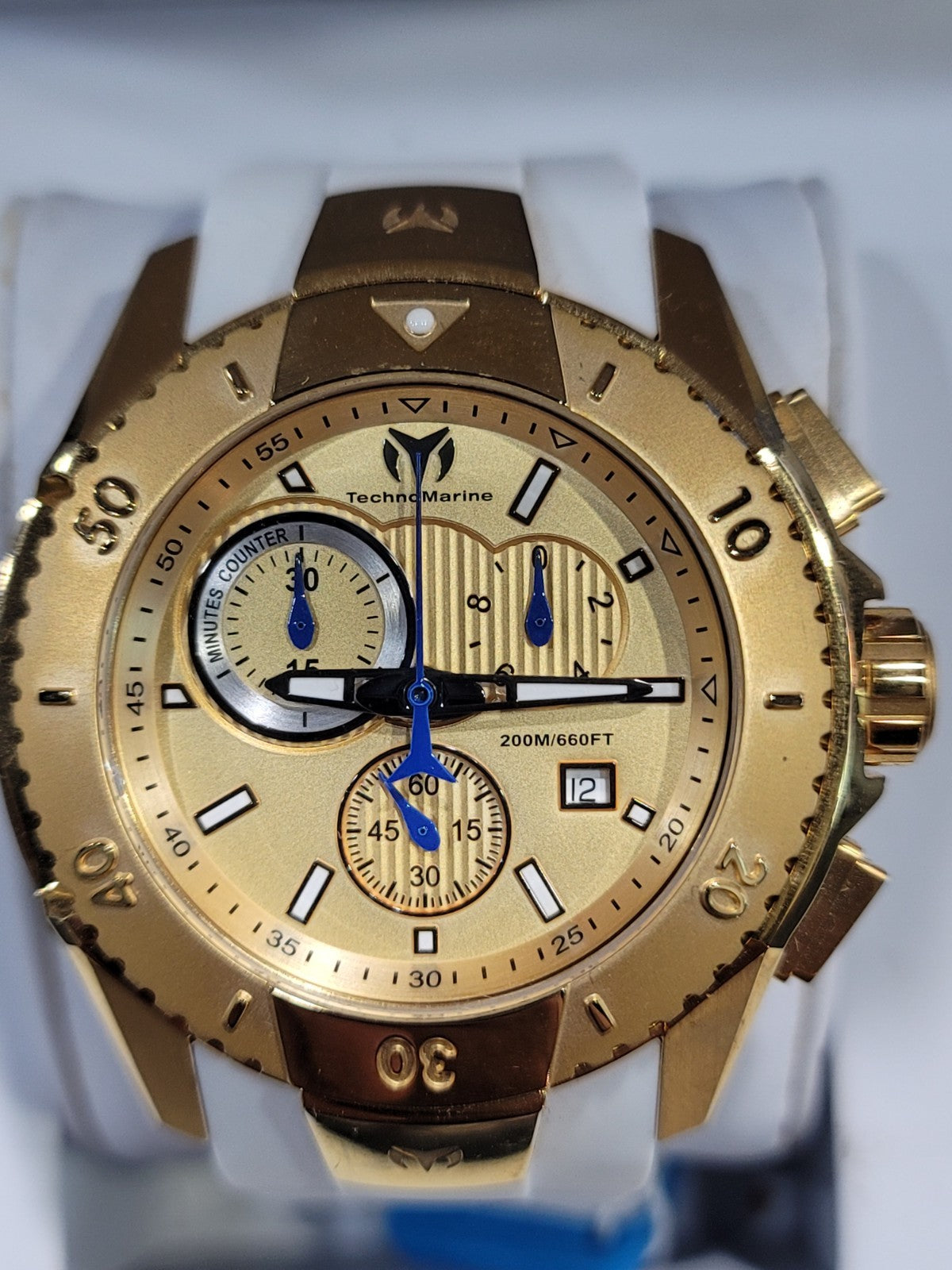 TechnoMarine UF6 Chronograph Quartz Gold Dial TM-616004 Men's Watch – view 3