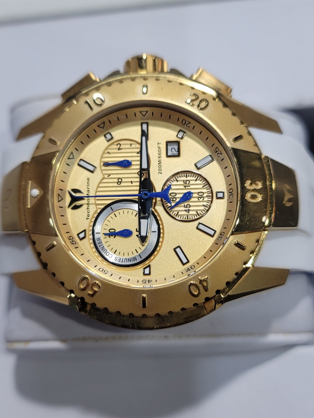 TechnoMarine UF6 Chronograph Quartz Gold Dial TM-616004 Men's Watch – view 4