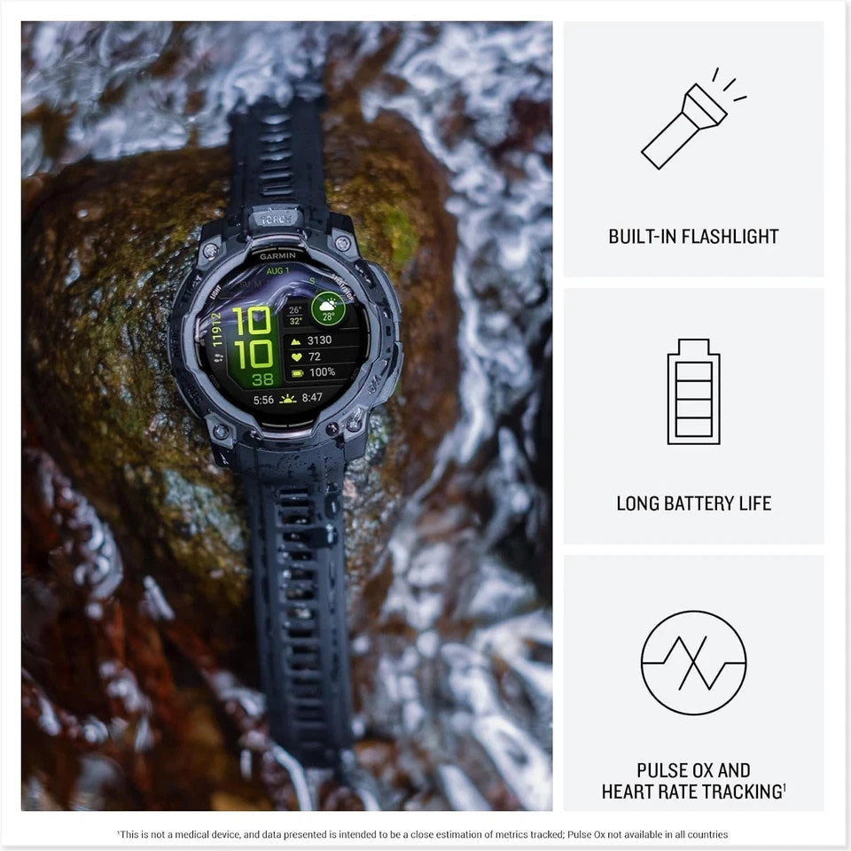 Garmin Instinct 3 AMOLED 45mm Multi-Band GPS Smartwatch (Black) Unisex Watch – view 3