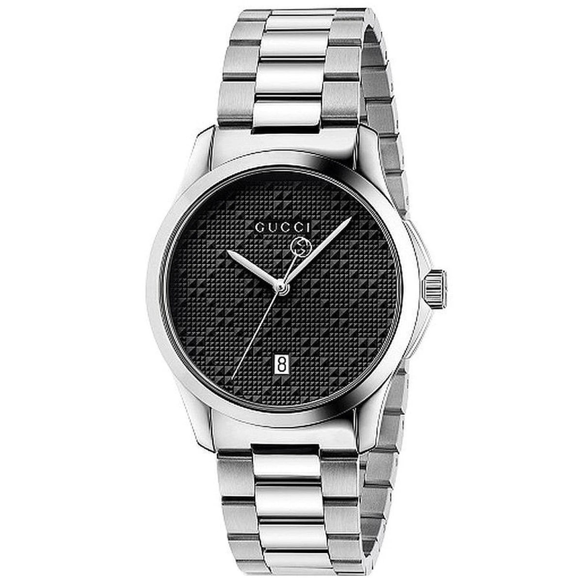 Gucci G-Timeless Black Dial Stainless Steel YA126460 Original Men's Watch