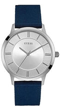 Guess Blue Nylon Strap Silver Tone 45mm Analog Quartz W0795G4 Men's Watch