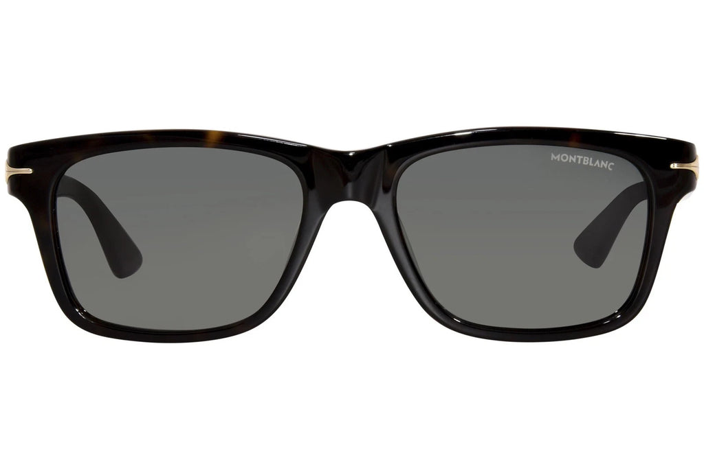 Mont Blanc MB0263S 002 Sunglasses Men's Havana/Green Rectangle Shape 54mm – view 2