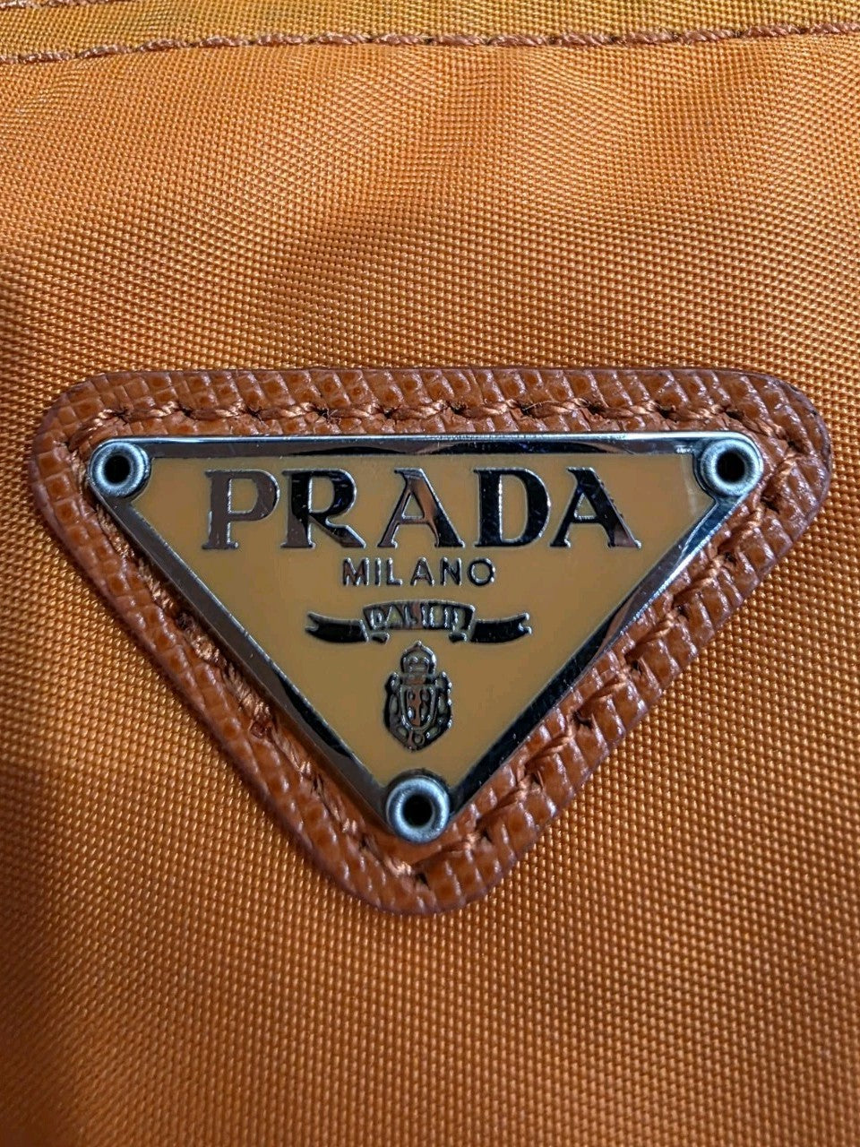 Prada Vela Orange Nylon Beauty Bag Cosmetic Makeup Case – view 6