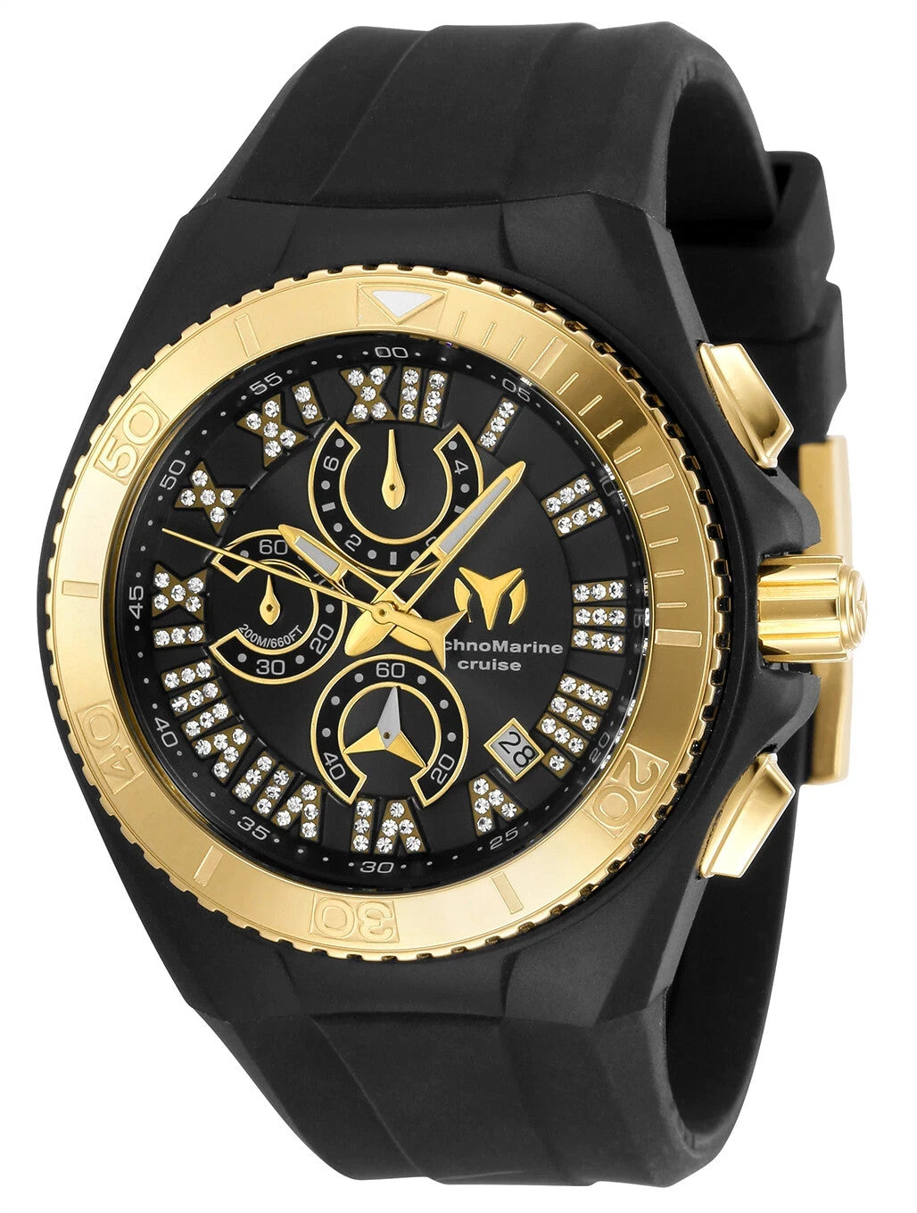 TechnoMarine TM-119016 Cruise Star Gold 45mm Roman Numeral-Dial Men's Watch