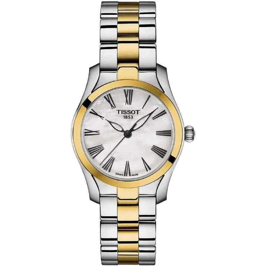 Tissot T-Wave T112.210.22.113.00 MOP Dial PVD Gold Steel 30mm Women's Watch