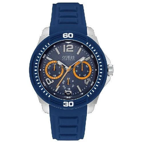 Guess Tread Analog Blue Rubber Strap Multi Dial Quartz W0967G2 Men's Watch