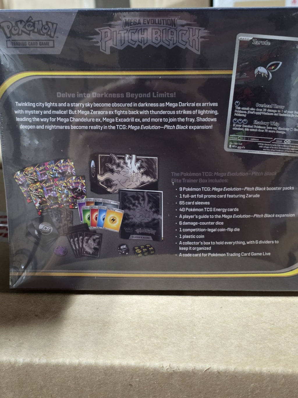 Pokemon Pitch Black Elite Trainer Box (Etb) Mega Evolution Ships Asap – view 3