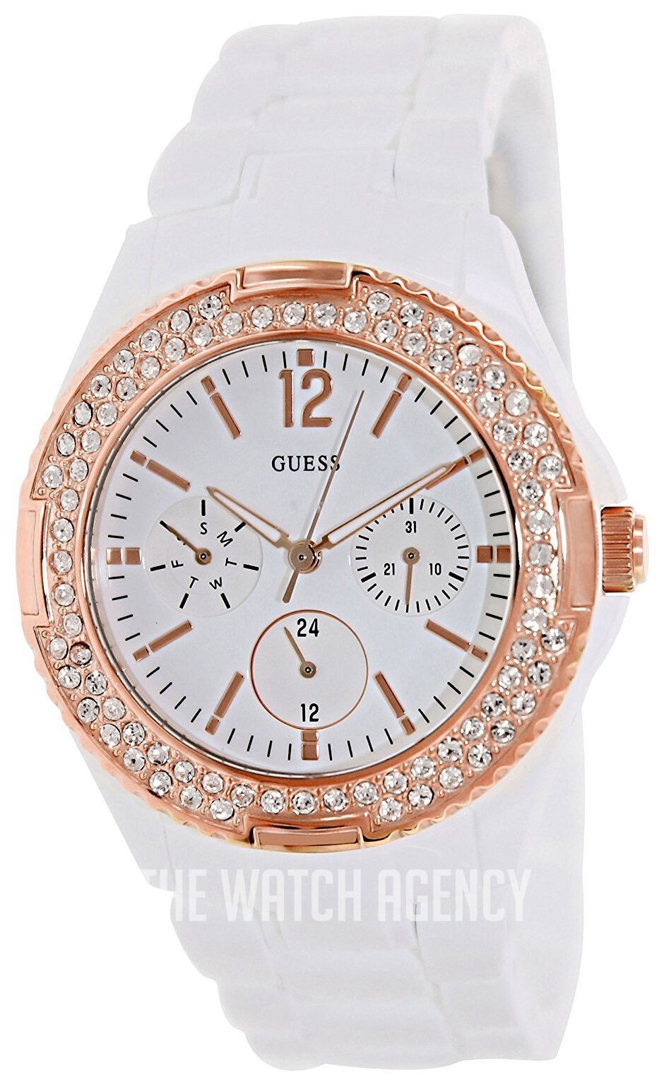 Guess White Plastic Rose Gold-tone 3 dials U0062L6 Women's Watch