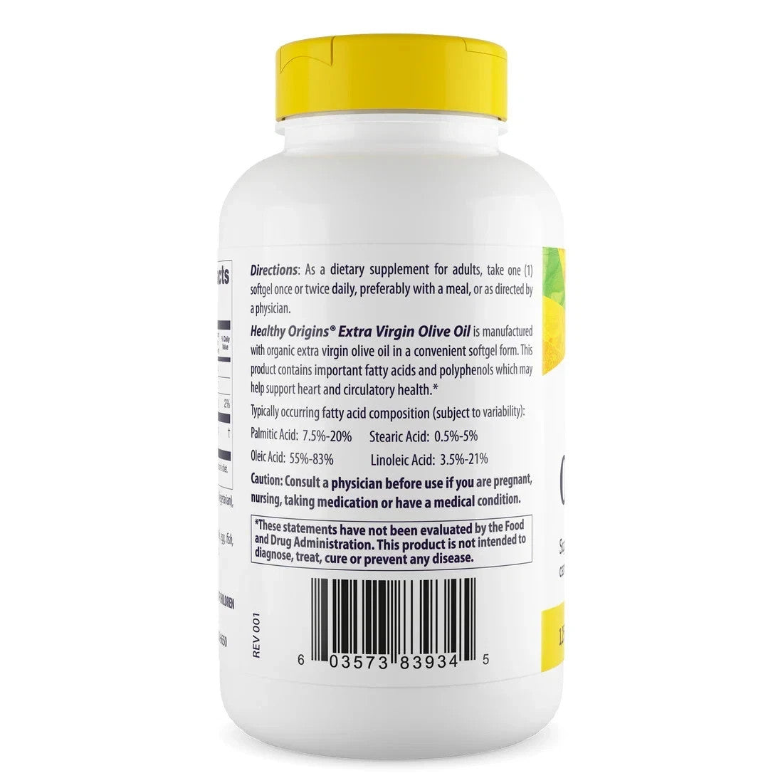 Healthy Origins Extra Virgin Olive Oil 1 250 mg 120 Softgels Exp 10/26 – view 2