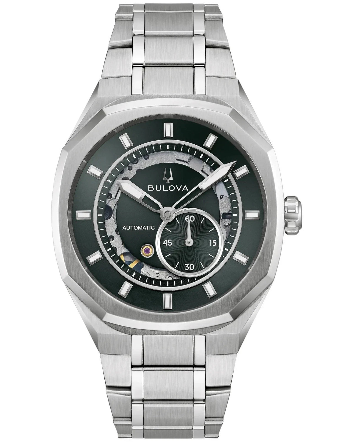 Bulova Surveyor Marc Anthony Green Dial Stainless 96A346 Men's Watch