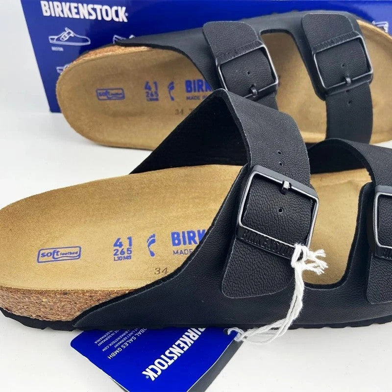 Birkenstock Arizona Birko-Flor Birkibuc Black Leather Sandal Size 8 – view 5