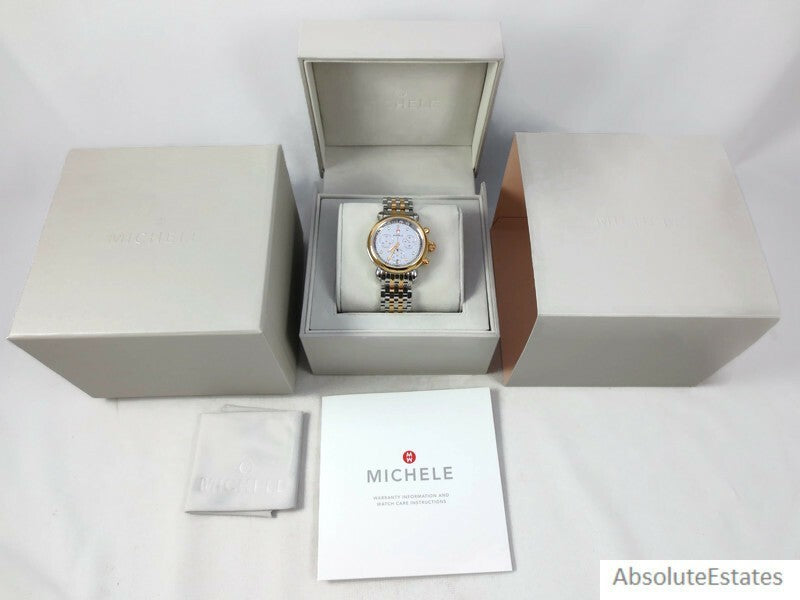 Michele Mirror Two Tone Gold Silver Diamond Csx 36 MWW03C000519 Women's Watch – view 3