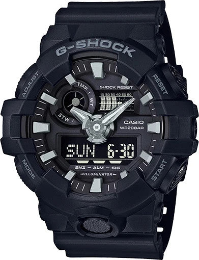 Casio G-Shock GA700-1b Super Illuminator Ana-Digital 3D Black Men's Watch