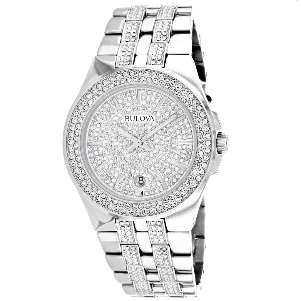 Bulova Swarovski White Dial 96B235 Men's Watch