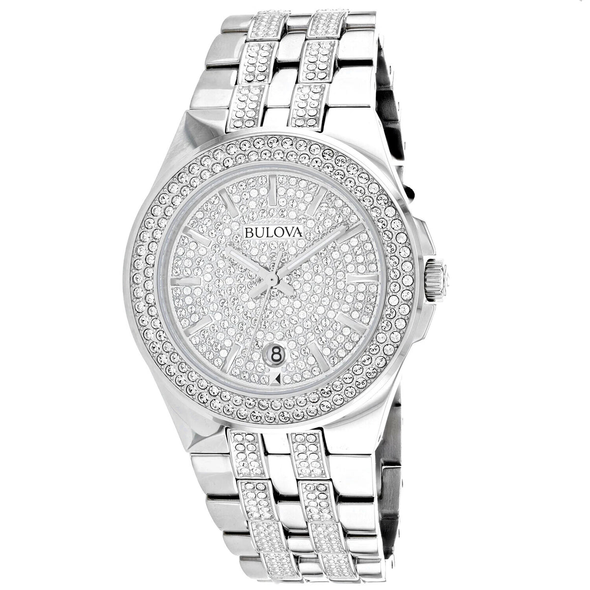 Bulova Swarovski White Dial 96B235 Men's Watch