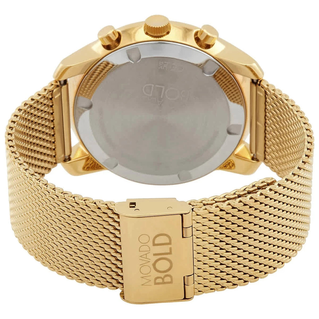 Movado Bold Chronograph Gold Dial 3600372 44mm Mesh Bracelet Men's Watch – view 3