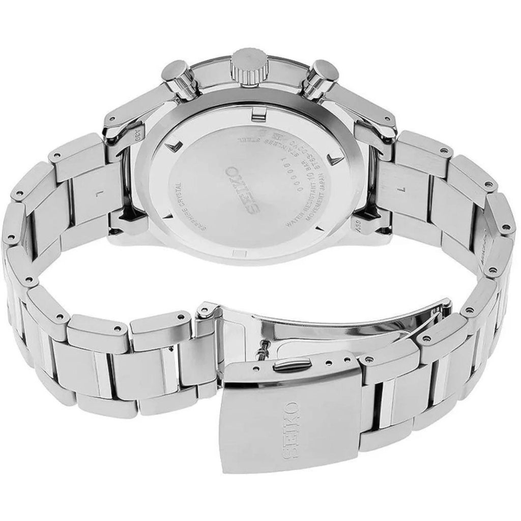 Seiko Quartz Chronograph Blue Dial Stainless Steel Bracelet SSB445P1 Men's Watch – view 3