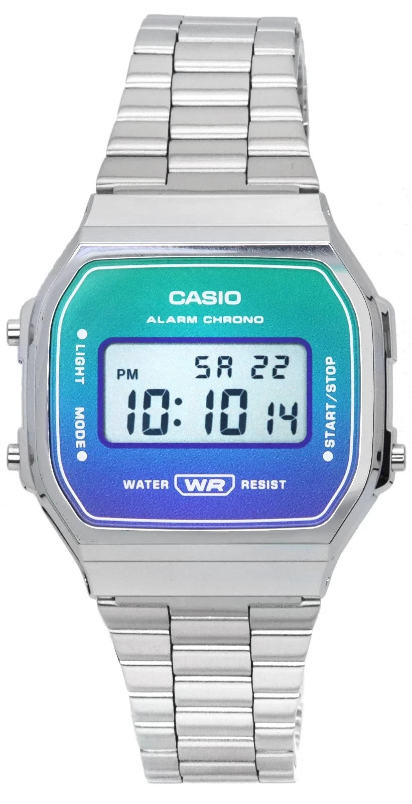 Casio Vintage Digital Stainless Steel Multicolor Dial A168WER-2A Unisex Watch