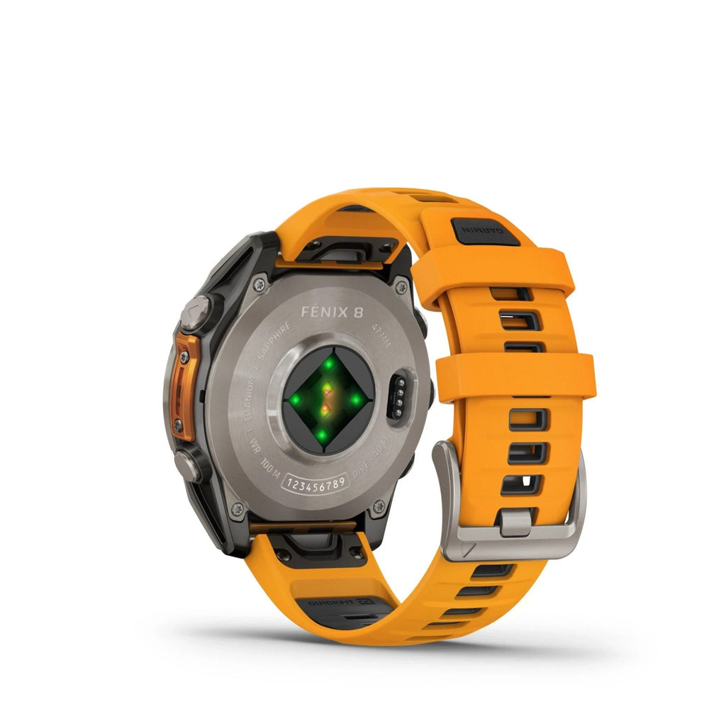 Garmin fenix 8 47mm AMOLED Sapphire Titanium Smartwatch Spark Orange Unisex Watch – view 8