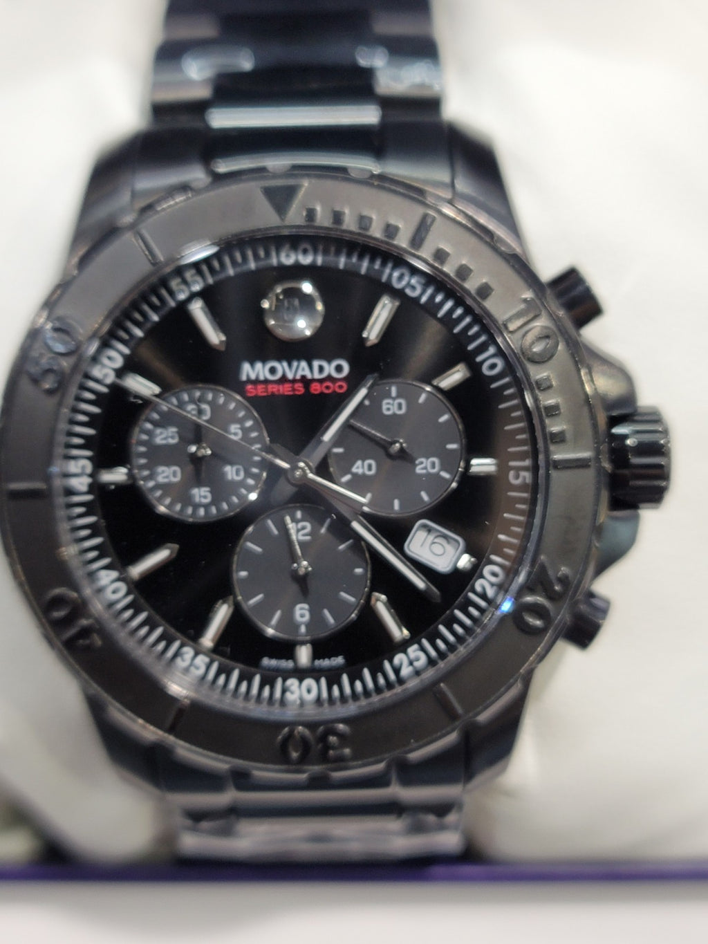 Movado 800 Black Chronograph Sport Dial 2600119 Men's Watch – view 3