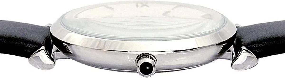 Emporio Armani AR1674 Retro Analog Quartz Silver Dial Black Leather Strap Men's Watch – view 4