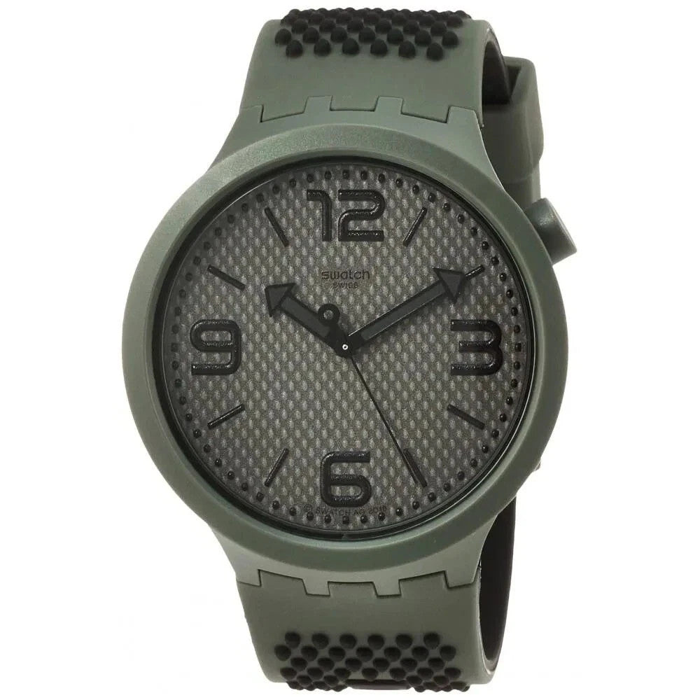 Swatch SO27M100 BBBubbles Olive Green Silicone Band 3-Hand Analog Men's Watch