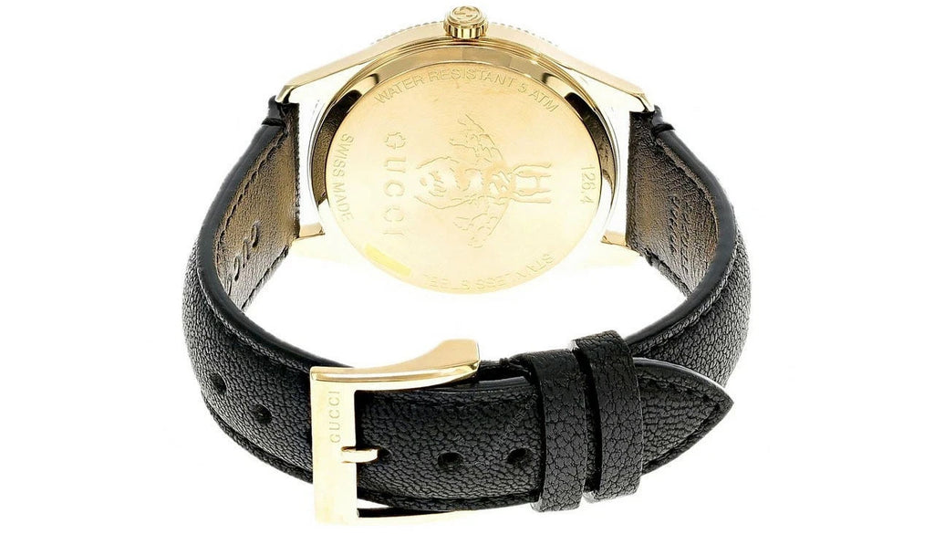 Gucci G-Timeless YA1264181 Quartz Silver Dial Black Leather Strap Unisex Watch – view 4
