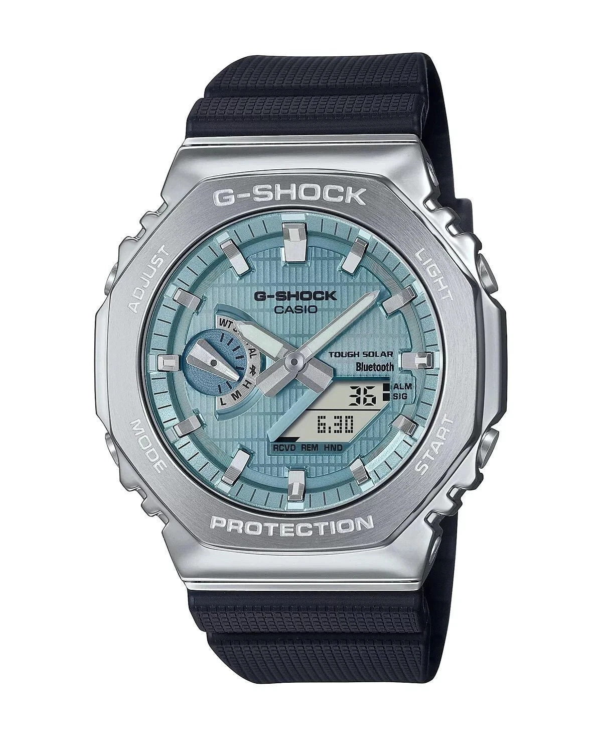 Casio G-Shock G-Steel Bluetooth Tough Solar Blue Dial Resin GBM-2100A-1A2 Unisex Watch