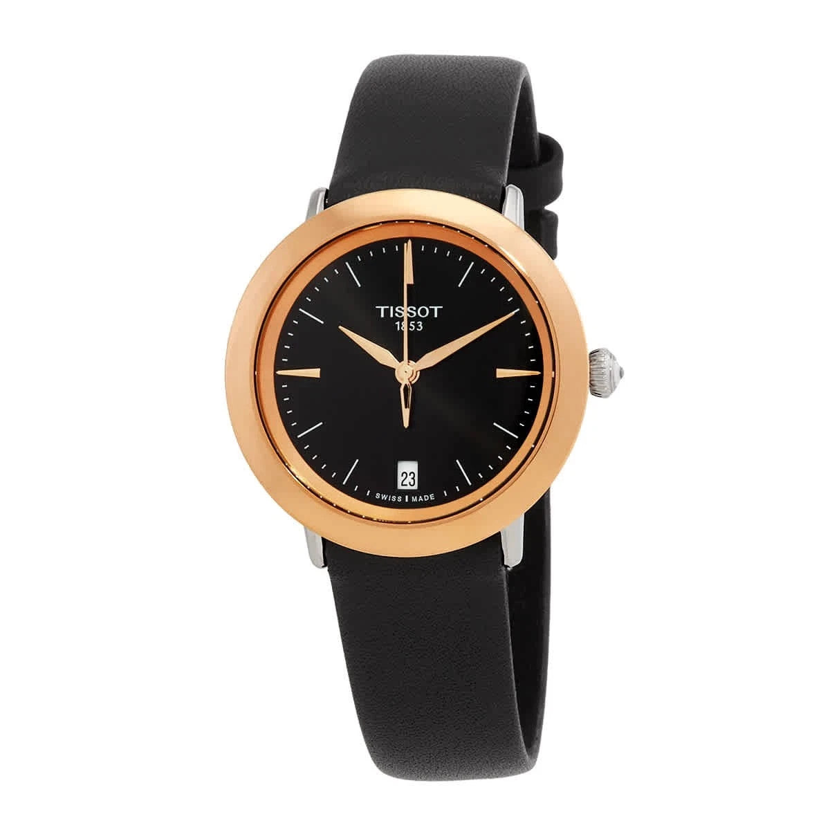 Tissot T-Gold Quartz Black Dial T929.210.46.051.00 18K Gold Women's Watch