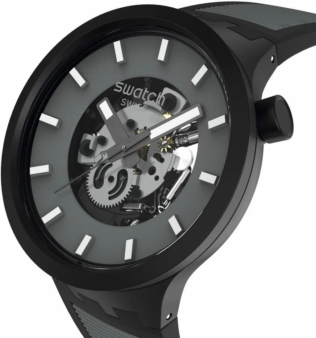 Stylish Black Automatic Waterproof Casual & Bold Design SB05311B Unisex Watch – view 2