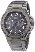 Guess Rigor Gunmetal Gray Tone S/Steel Multifunction Bracelet U0218G1 Men's Watch