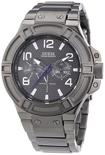 Guess Rigor Gunmetal Gray Tone S/Steel Multifunction Bracelet U0218G1 Men's Watch