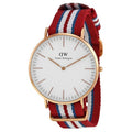 Daniel Wellington Exeter White Dial Rose SS Textile Quartz 0112DW Men's Watch