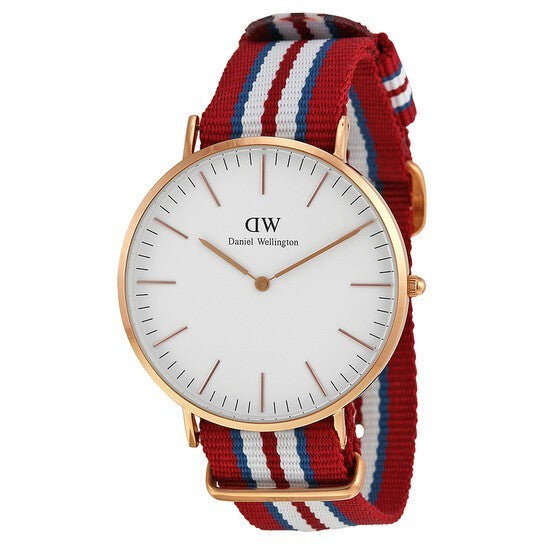 Daniel Wellington Exeter White Dial Rose SS Textile Quartz 0112DW Men's Watch