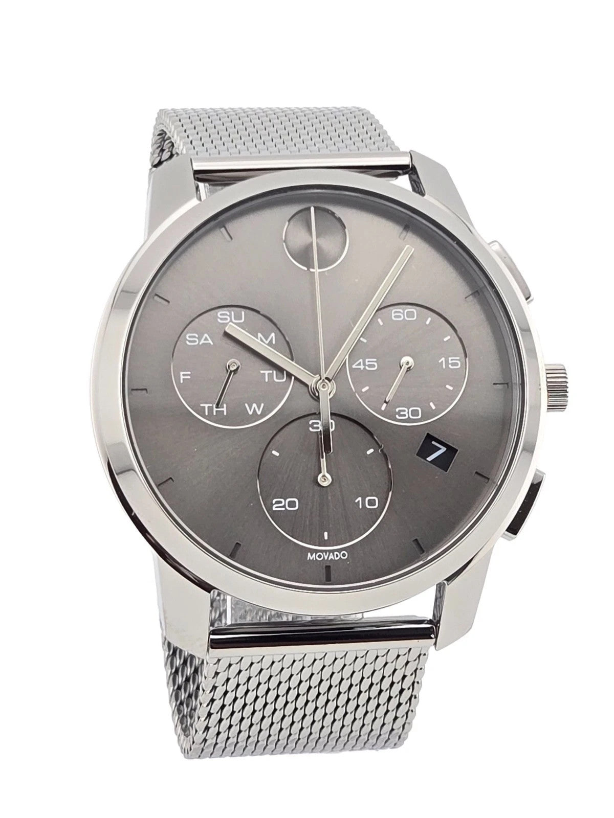 Movado Bold Thin 3600635 Gray Dial Mesh Band Men's Watch