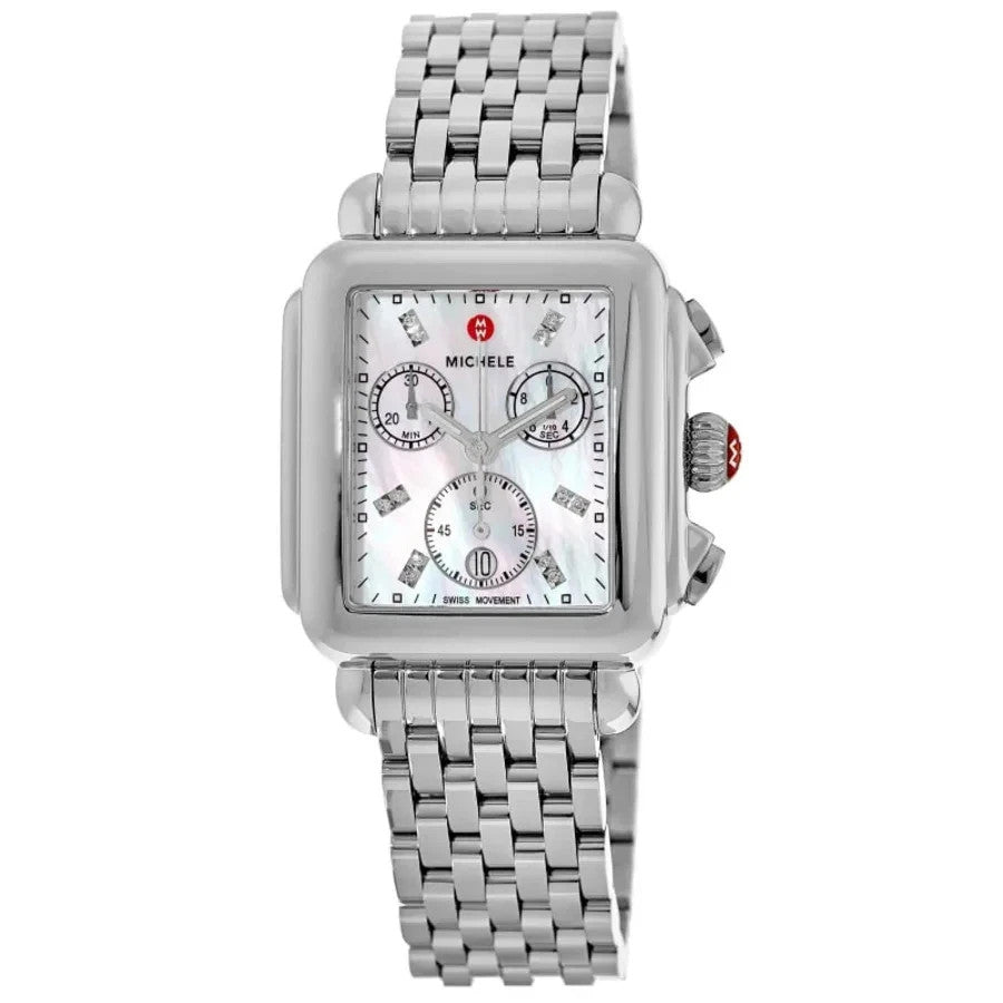 Michele Deco Diamond Mother-of-Pearl Dal Steel MWW06A000778 Women's Watch