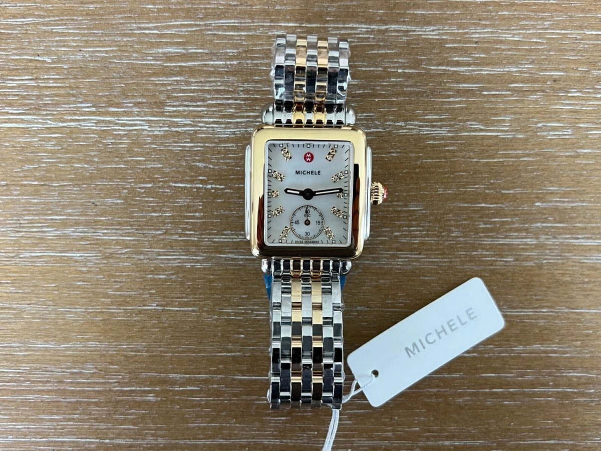 Michele Deco Mid Diamond MOP Dial Gold Two Tone MWW06V000042 Women's Watch – view 5