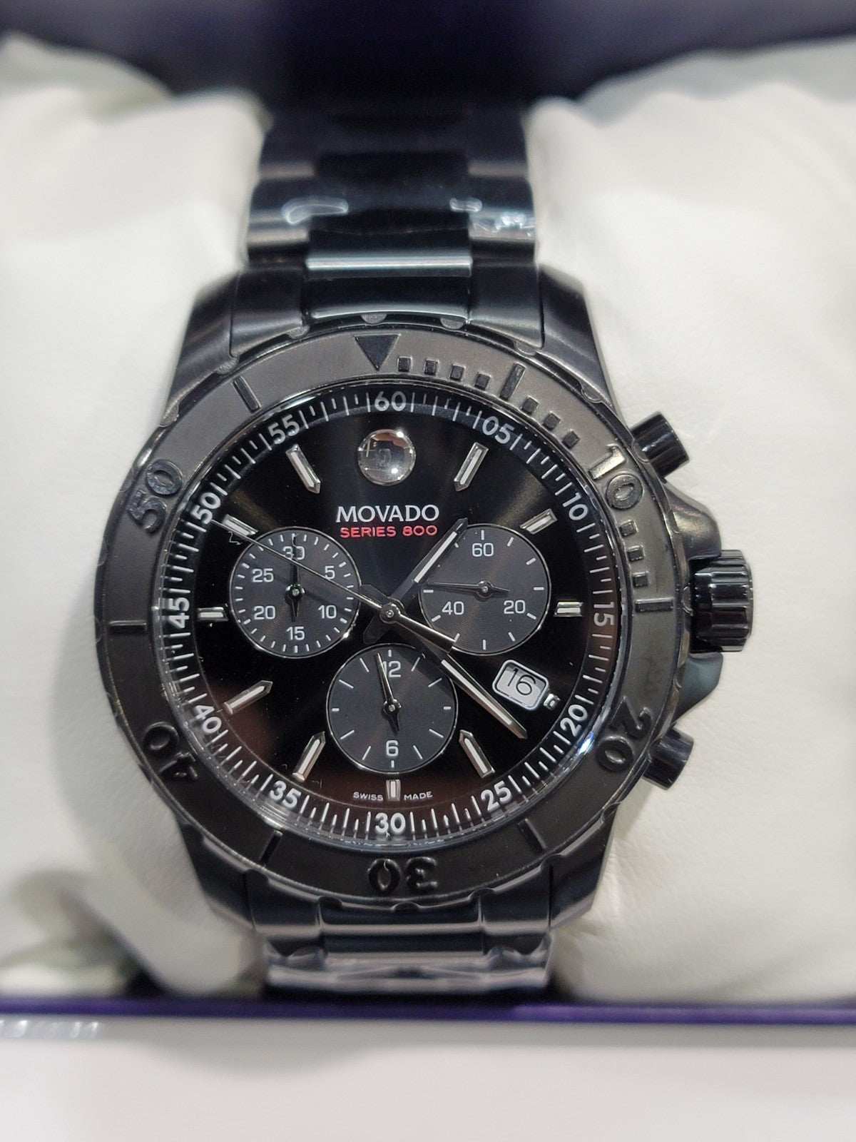 Movado 800 Black Chronograph Sport Dial 2600119 Men's Watch – view 2