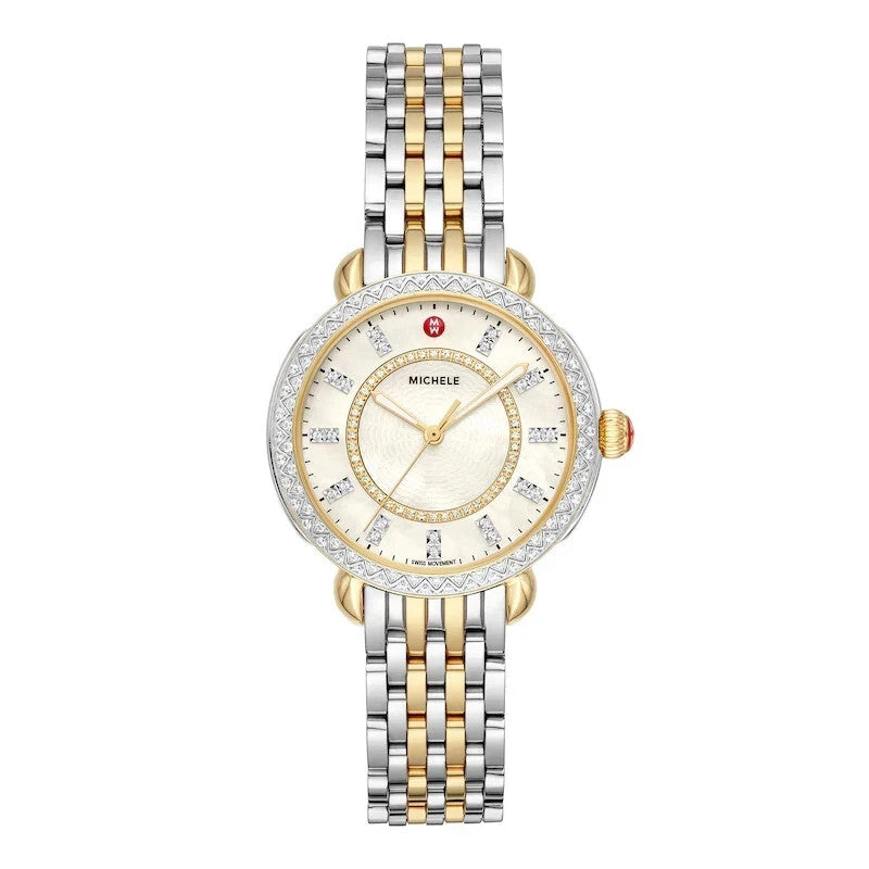 Michele Sidney Classic Two-Tone MOP Diamond Dial MWW30B000002 Women's Watch