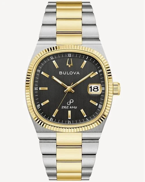 *BRAND NEW* Bulova Super Seville Black Dial Two-tone Bracelet Men's Watch 98B458