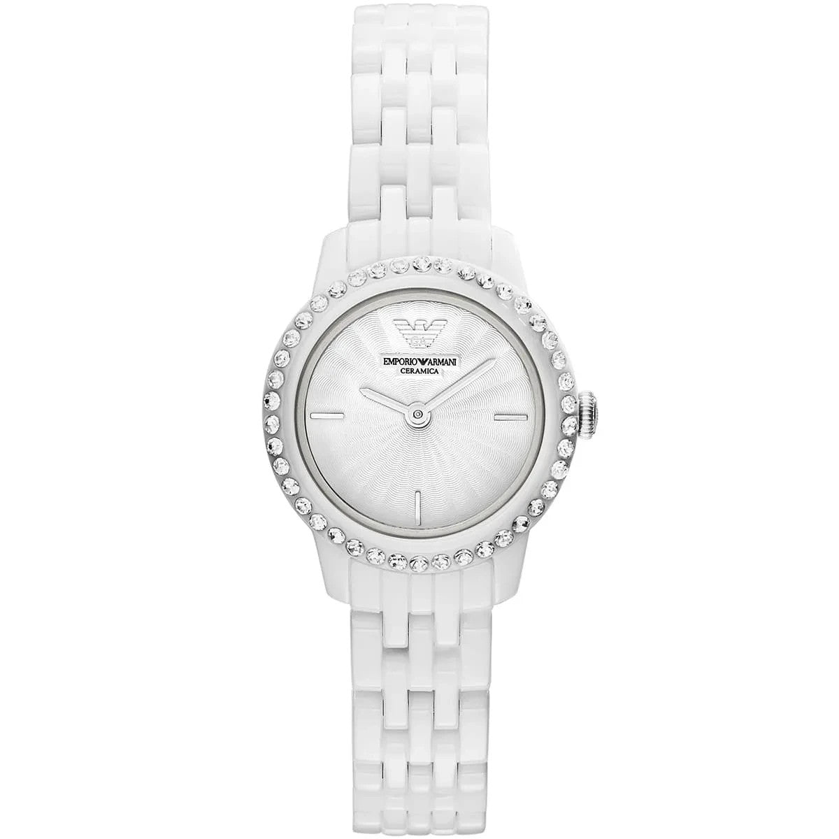Emporio Armani AR1479 Ceramic White With Crystal Bezel Women's Watch