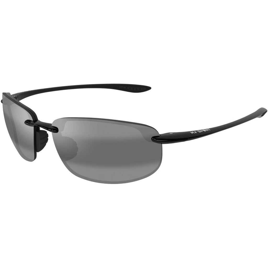 Maui Jim Unisex Sunglasses Gloss Black Hookipa Grey Oval Men's 407-02 – view 2