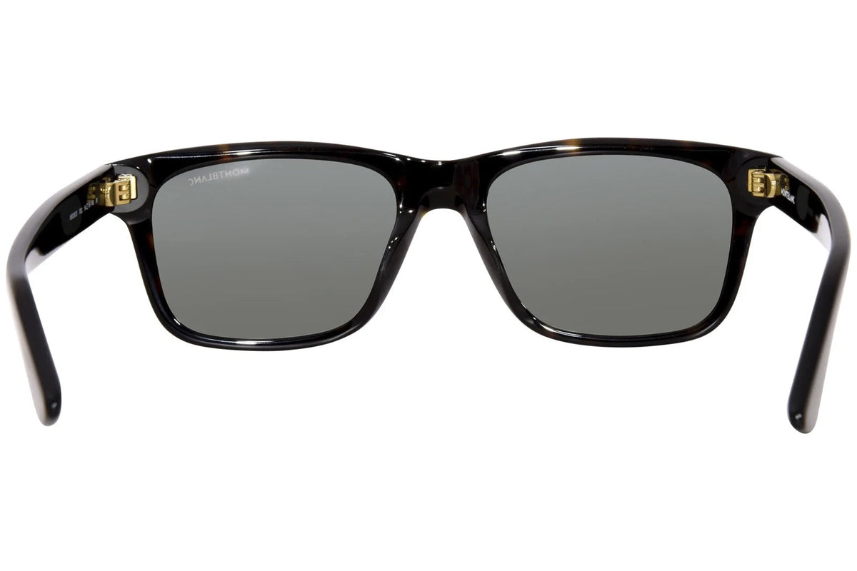 Mont Blanc MB0263S 002 Sunglasses Men's Havana/Green Rectangle Shape 54mm – view 4
