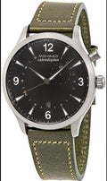 Movado Heritage Black Dial Green Leather Strap 3650029 Men's Watch