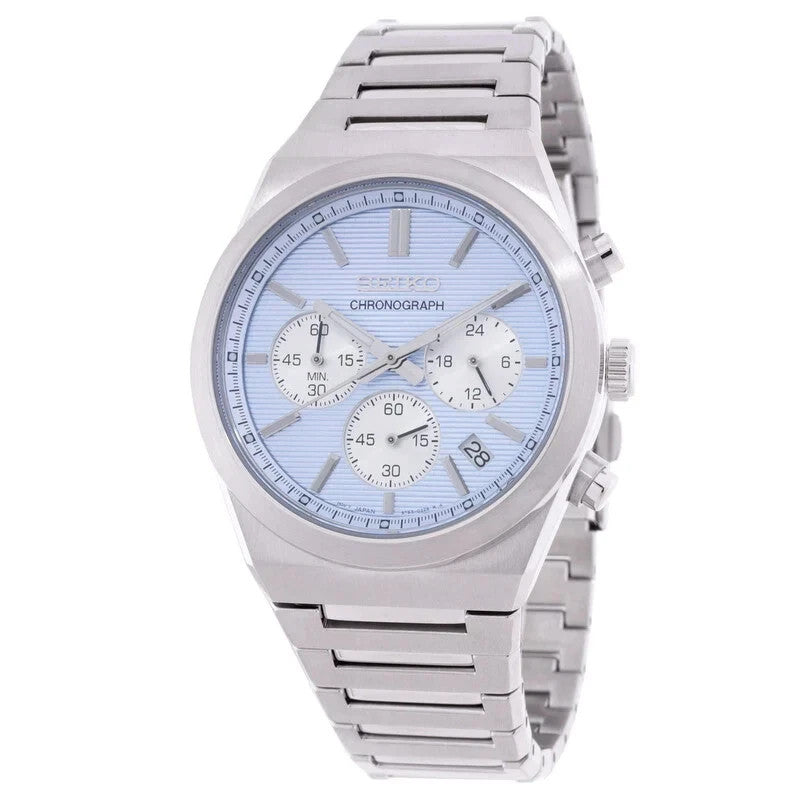 Seiko SSB459P1 SSB459 Quartz Chronograph Ice Blue Dial Men's Watch