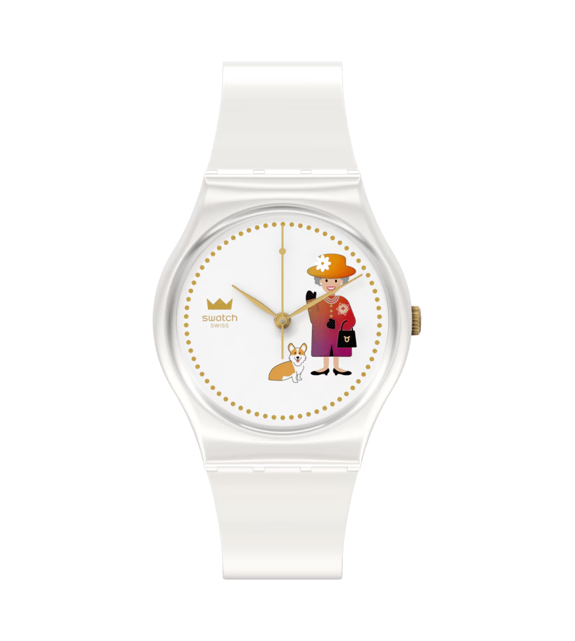Swatch How Majestic Jubilee Quartz White Dial GZ711 Unisex Watch
