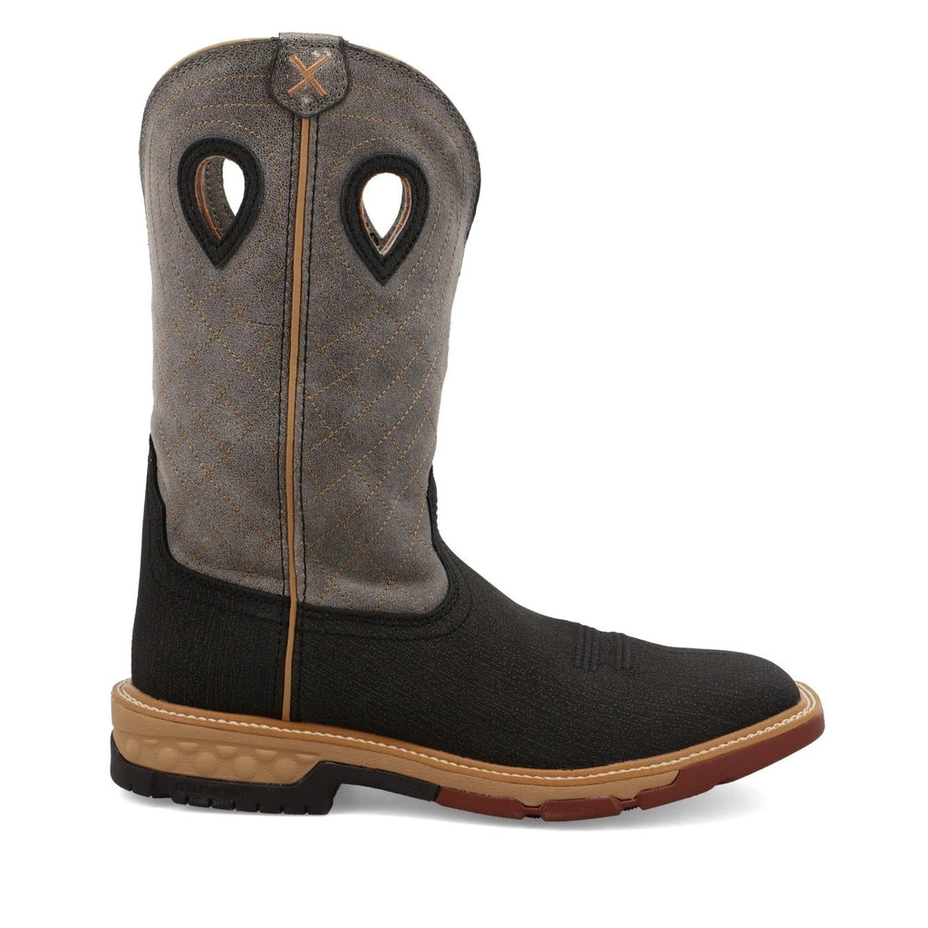 Twisted X Boots Men's Western 12" MXB0002 Black Gray Leather Wide Square Size 10 D – view 4